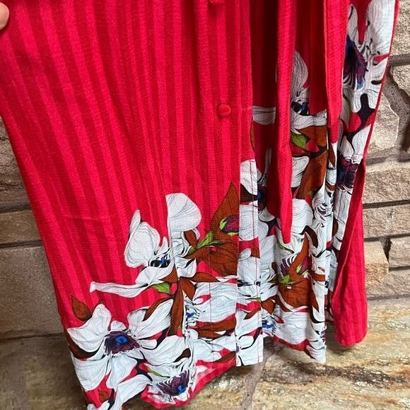 BL^NK LONDON Dress Red Floral Stripe CUDREY Anthropologie SZ XS - Picture 8 of 12